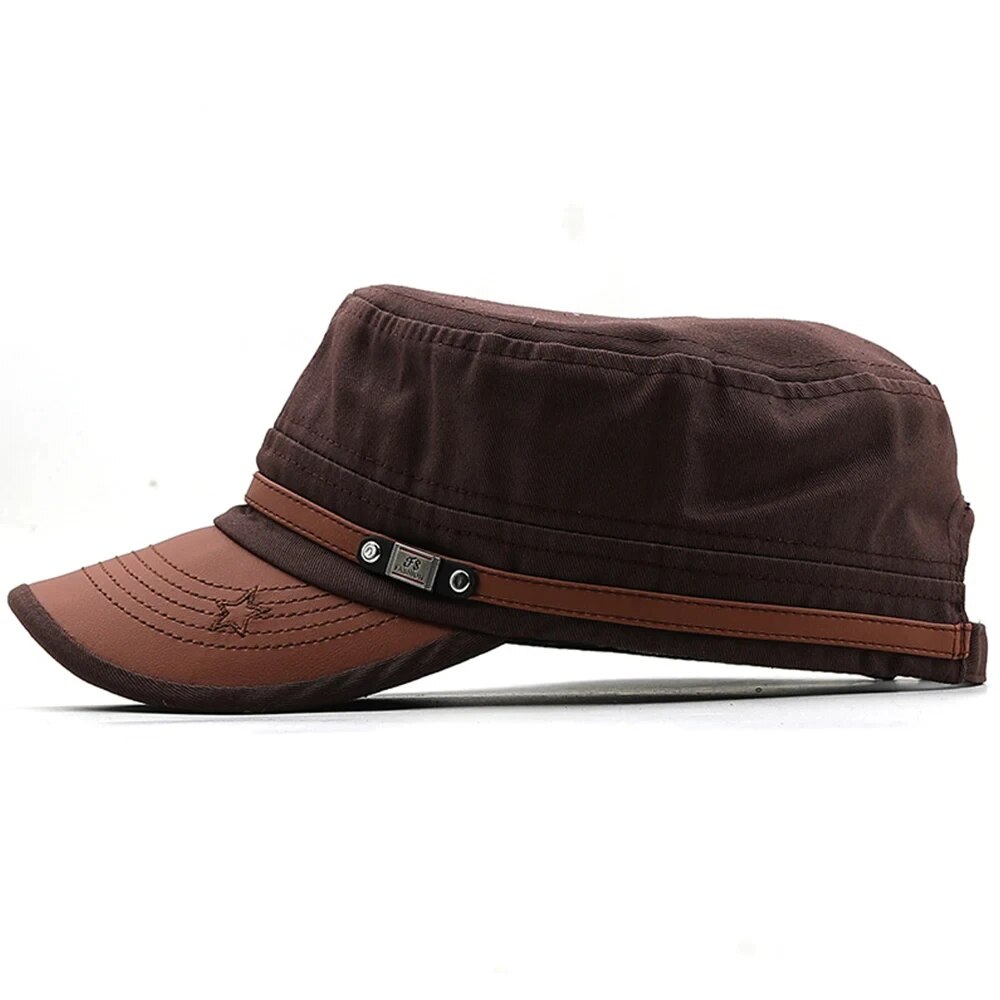 Casual Cadet Hat Man Flat Top  - Vintage Fashion Hats avaliação e preço