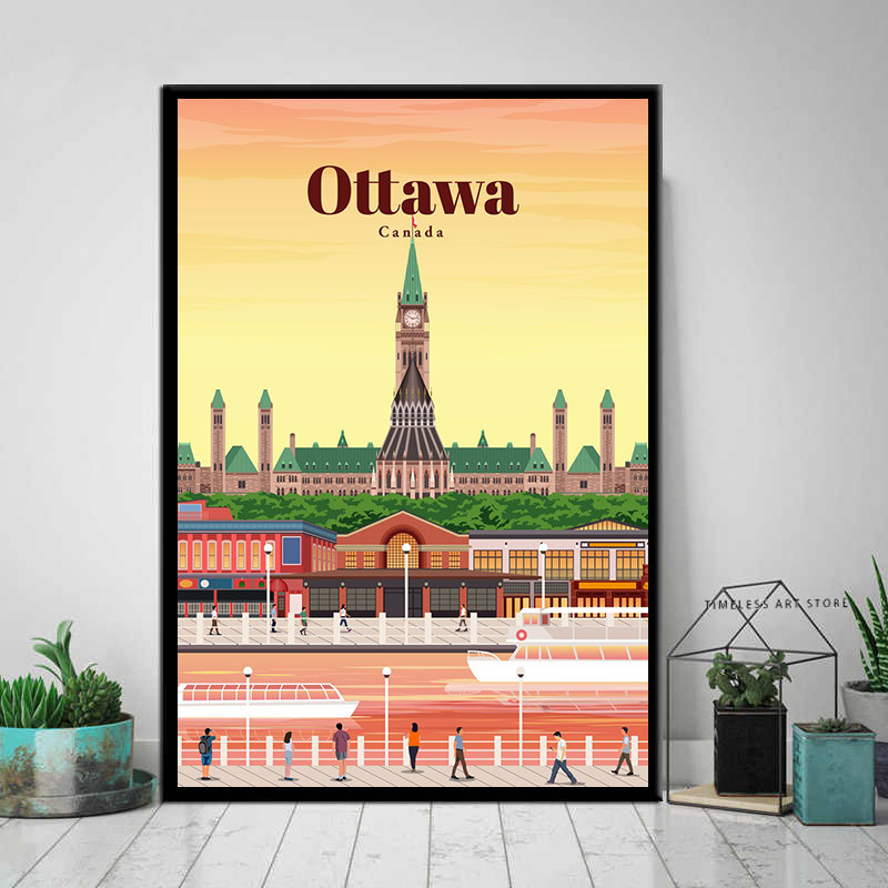 Frameless Tokyo Ottawa Prague  - Vintage Fashion Wall Art avaliação e preço