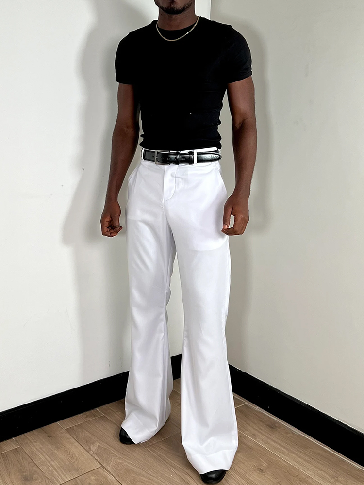 Stylish Bell Bottom Mens Slim  - Wide Leg Trouser 70S avaliação e preço