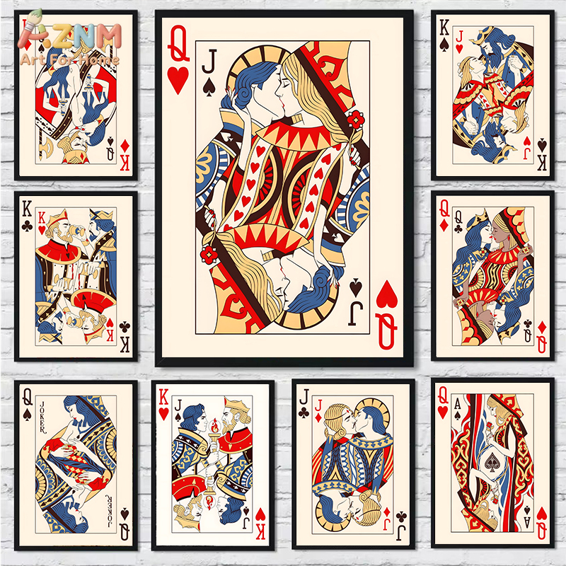 AZNM Romantic King Queen Jack  - Vintage Fashion Wall Art avaliação e preço