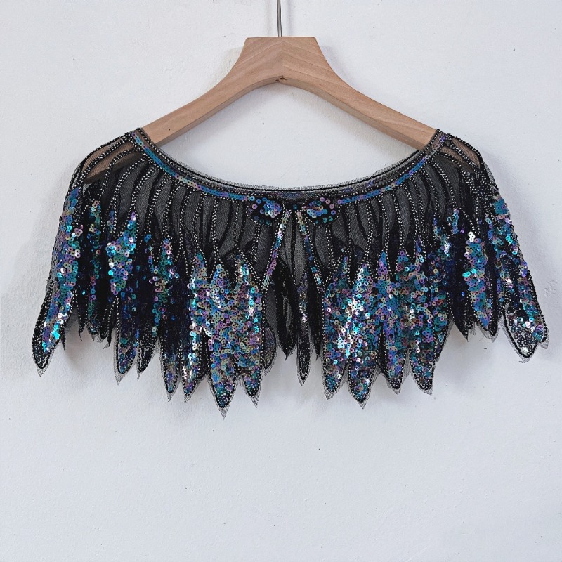 Ladies Sequins Leaf Lace Flapp - Vintage Fashion Fabrics avaliação e preço