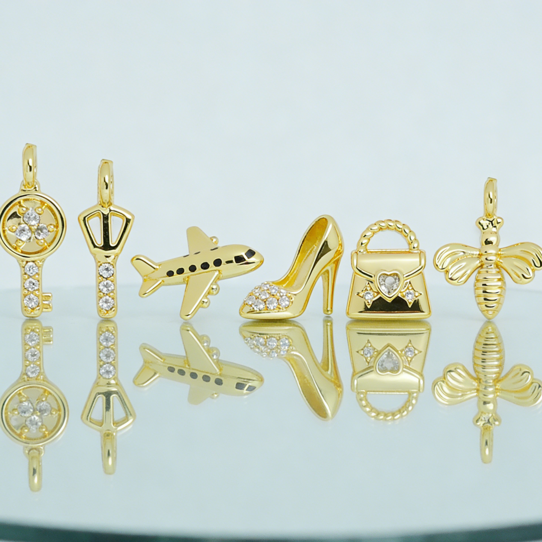 5Pcs Pendants Brass Cubic Zirc - Vintage Fashion Jewelry Necklaces avaliação e preço