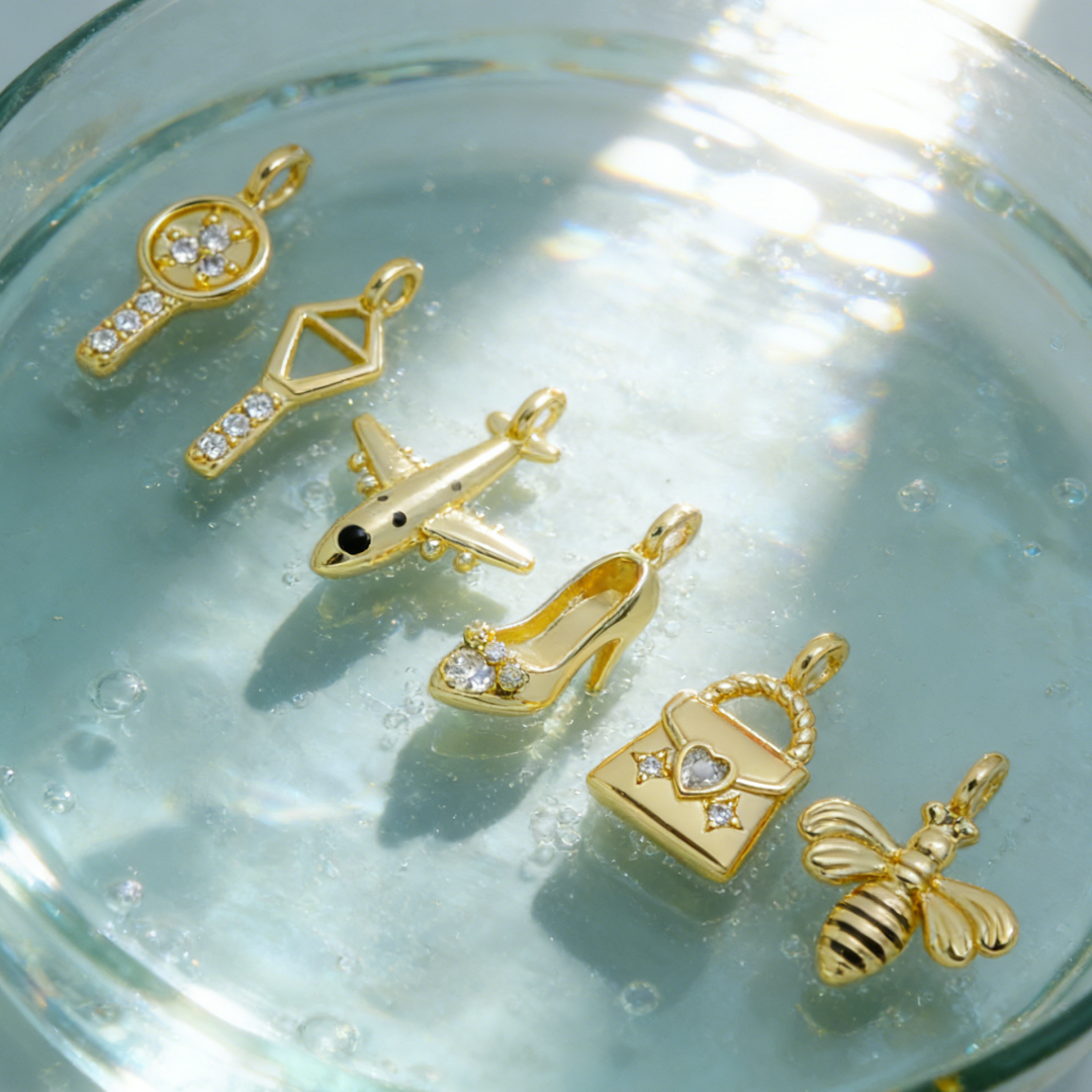5Pcs Pendants Brass Cubic Zirc - Vintage Fashion Jewelry Necklaces avaliação e preço