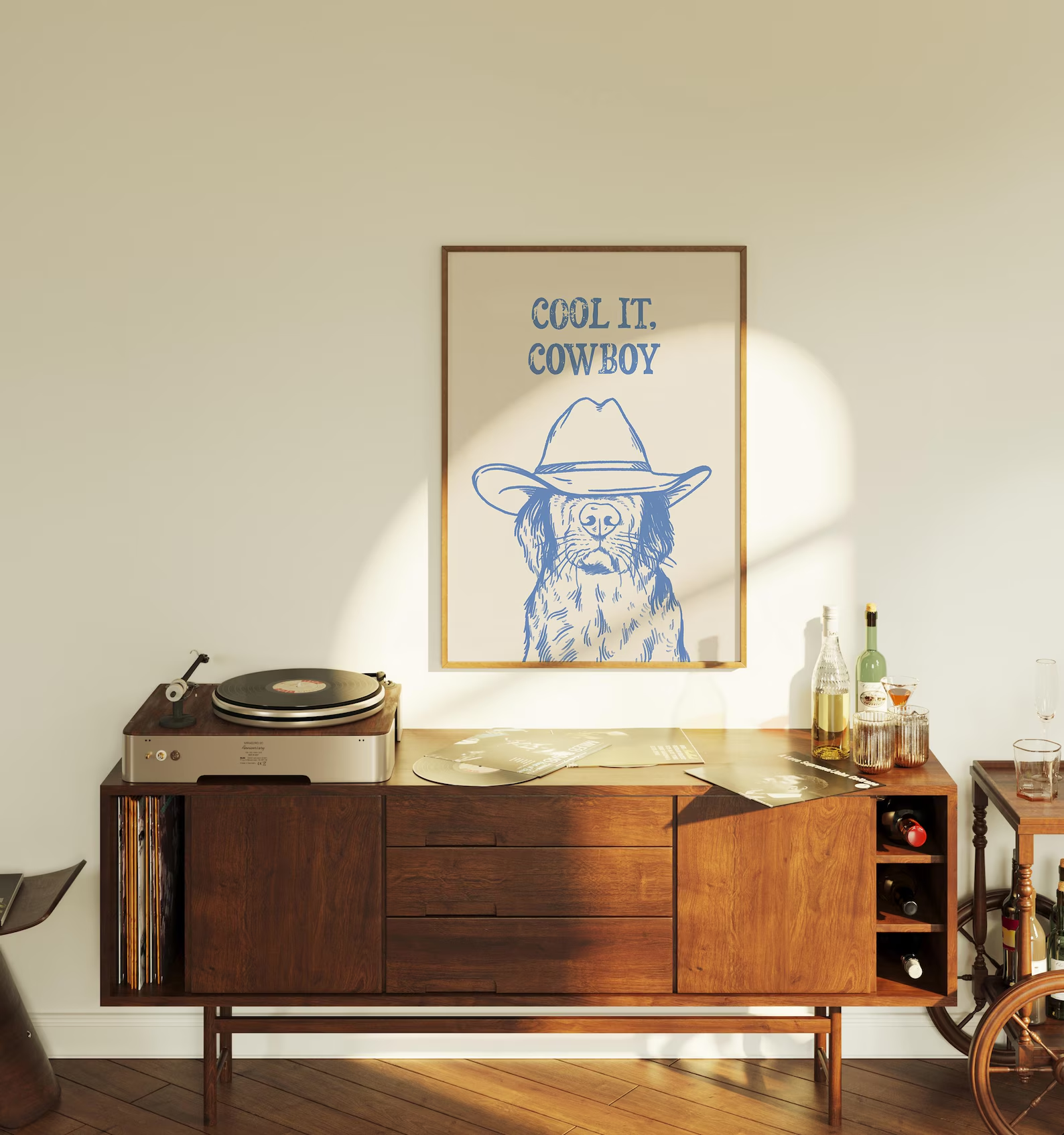 cool it cowboy art print retro - Vintage Fashion Wall Art avaliação e preço