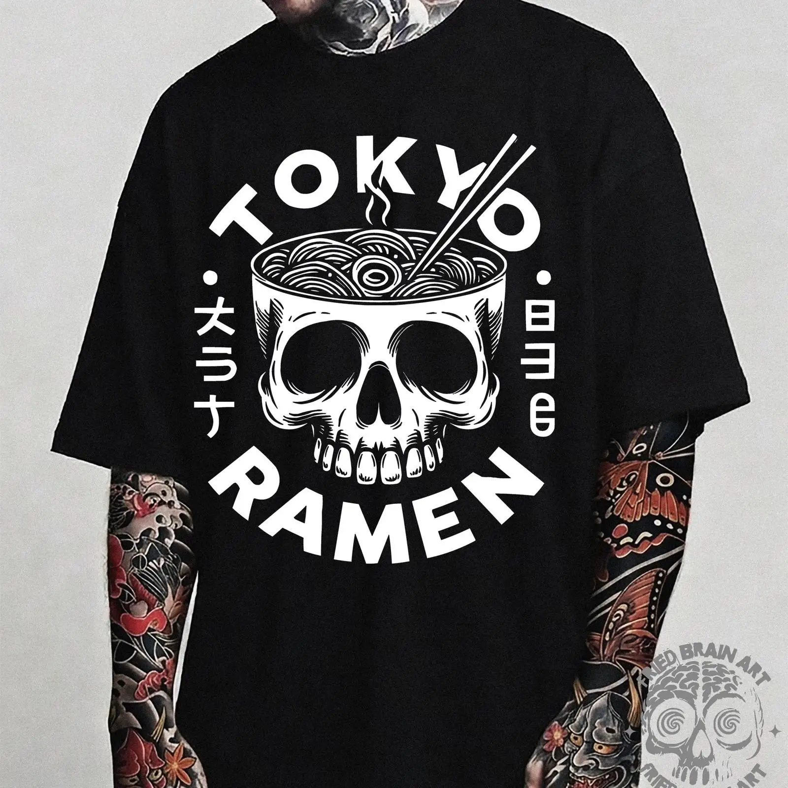 Tokyo Skull Ramen T Shirt Japa - Vintage Fashion In Tokyo avaliação e preço