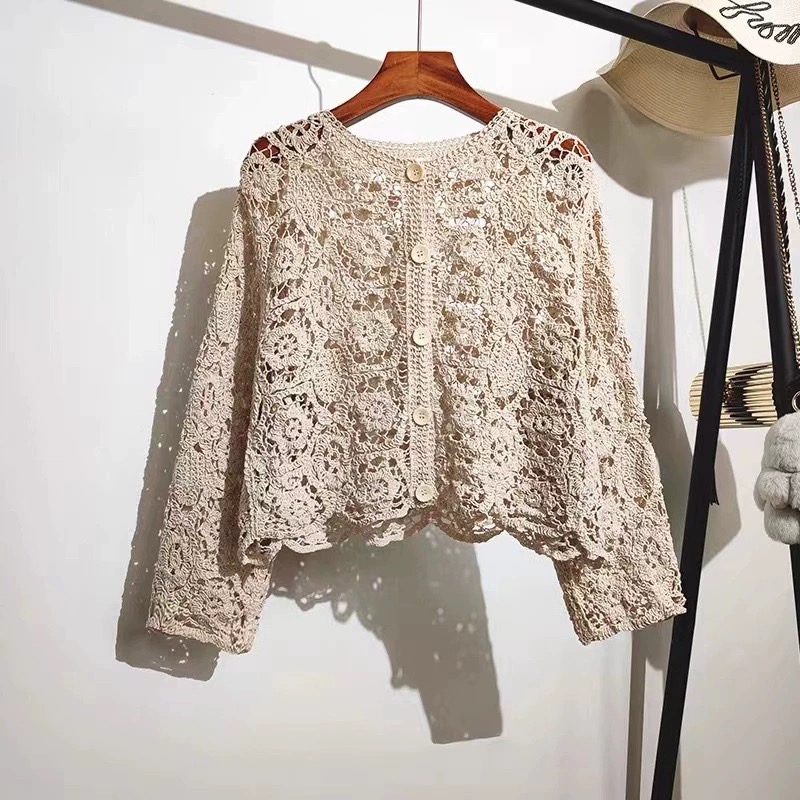 Retro Hook Flower Hollow Out T - Vintage Fashion Retro Outfit avaliação e preço