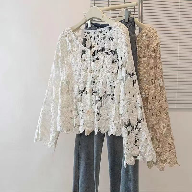 Retro Hook Flower Hollow Out T - Vintage Fashion Retro Outfit avaliação e preço