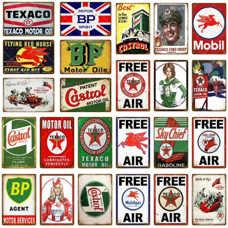Vintage Texaco Motor Oil Signs - Vintage Fashion Wall Art avaliação e preço