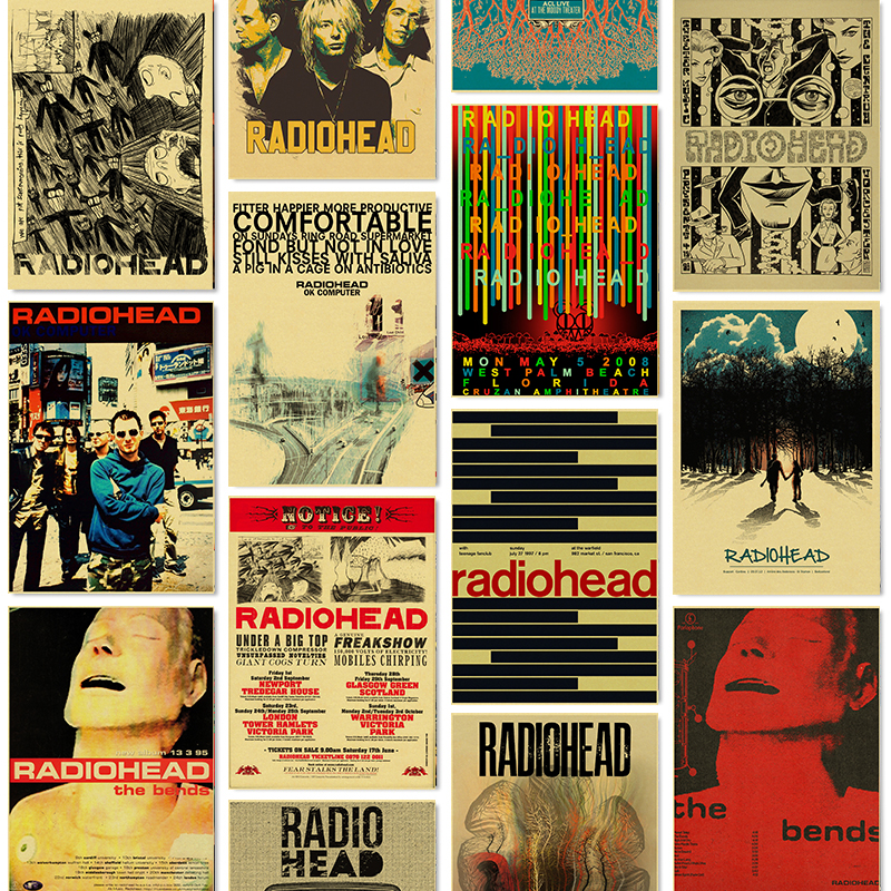 Rock Band Radiohead Music Art  - Vintage Fashion Wallpaper avaliação e preço