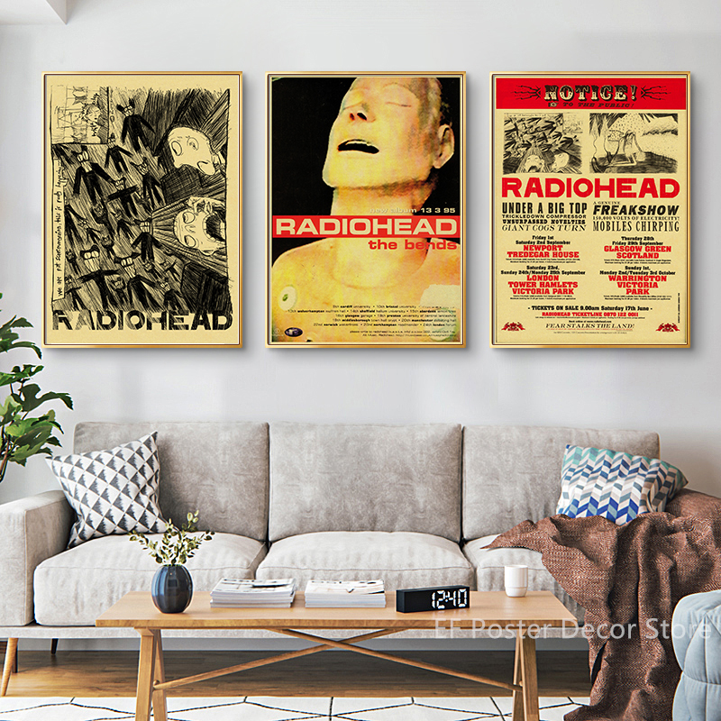 Rock Band Radiohead Music Art  - Vintage Fashion Wallpaper avaliação e preço