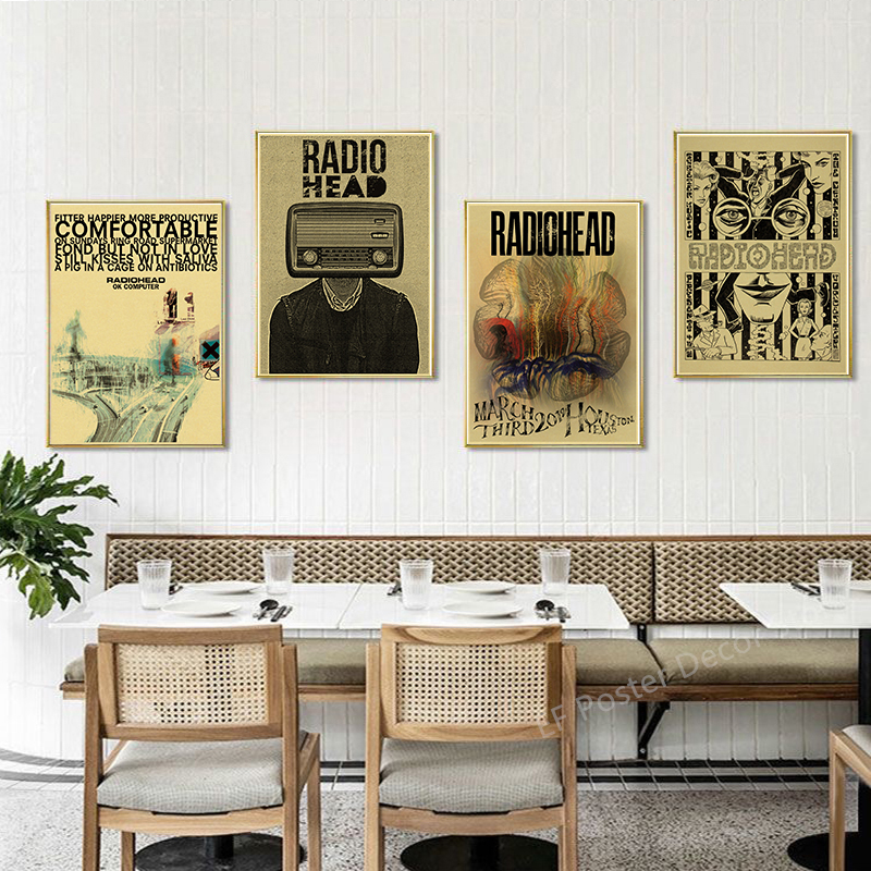 Rock Band Radiohead Music Art  - Vintage Fashion Wallpaper avaliação e preço