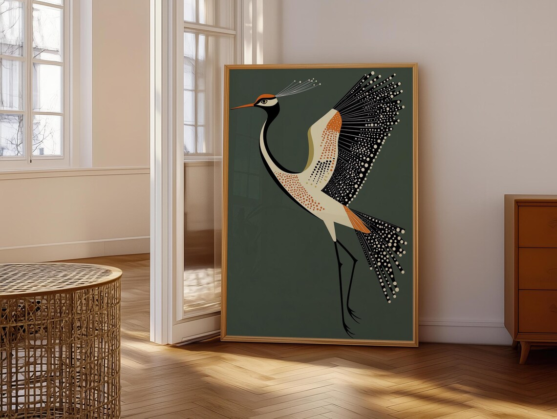 Fancy Flying Crane, Art Deco W - Vintage Fashion Wall Art avaliação e preço
