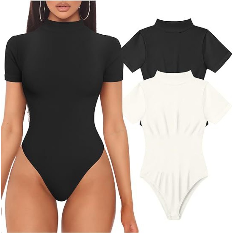 Short Sleeve Turtleneck Bodysu - Vintage Fashion Fabrics avaliação e preço