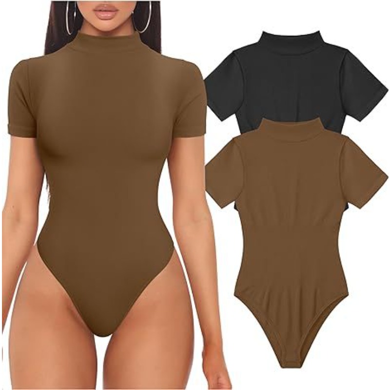 Short Sleeve Turtleneck Bodysu - Vintage Fashion Fabrics avaliação e preço