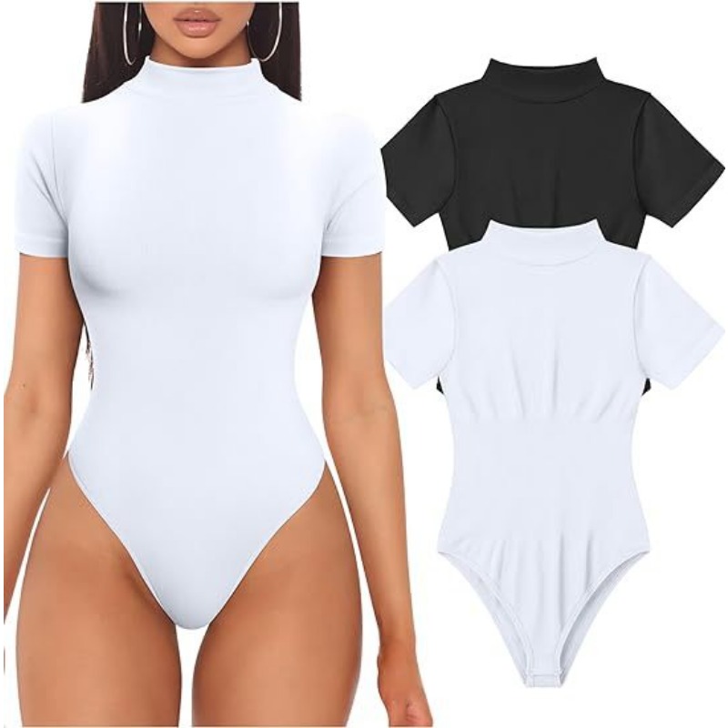 Short Sleeve Turtleneck Bodysu - Vintage Fashion Fabrics avaliação e preço