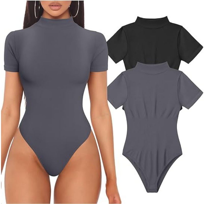 Short Sleeve Turtleneck Bodysu - Vintage Fashion Fabrics avaliação e preço