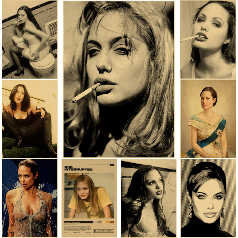 Angelina Jolie Vintage Poster  - Vintage Fashion Wallpaper avaliação e preço