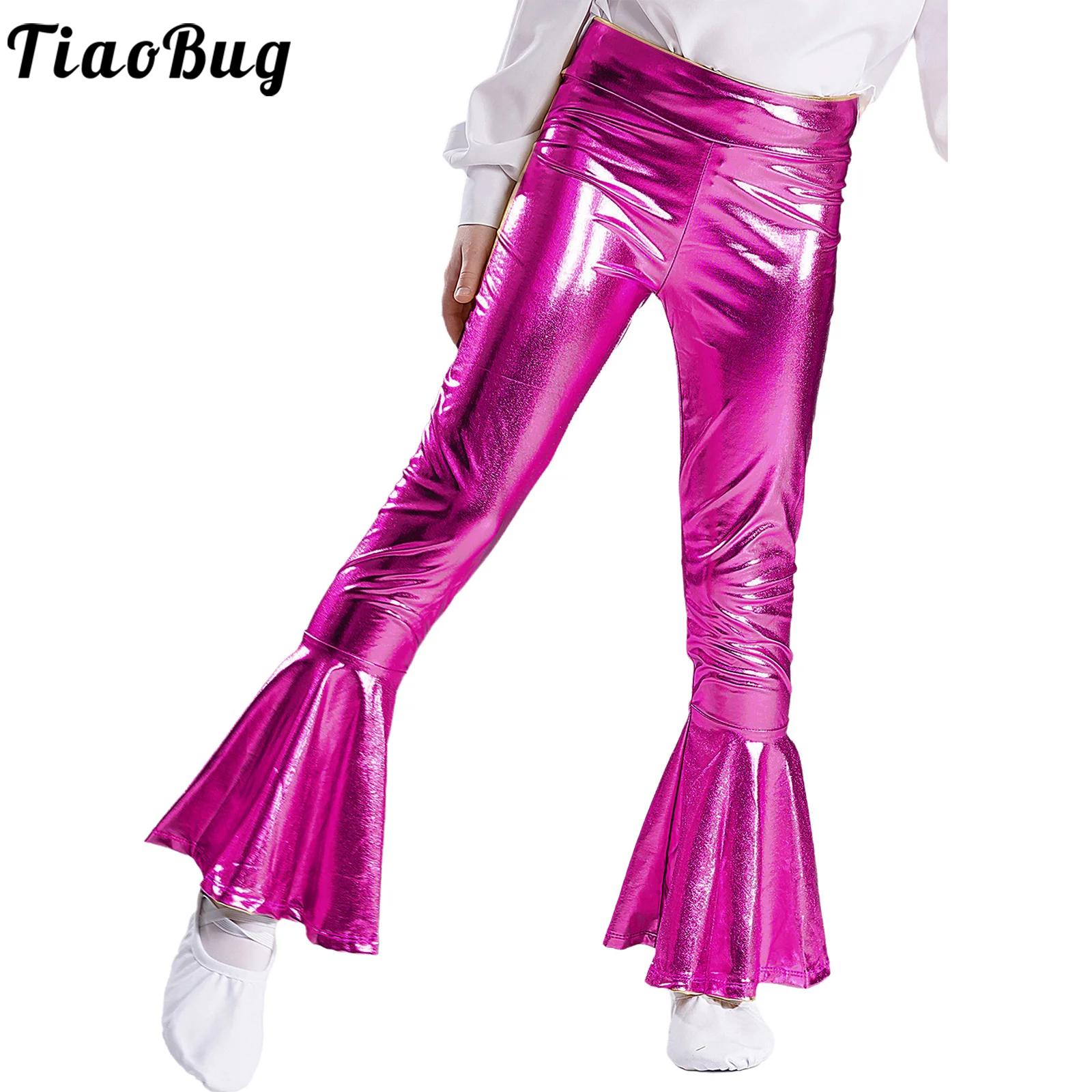 Kids Girls Shiny Metallic Flar - Wide Leg Trouser 70S avaliação e preço