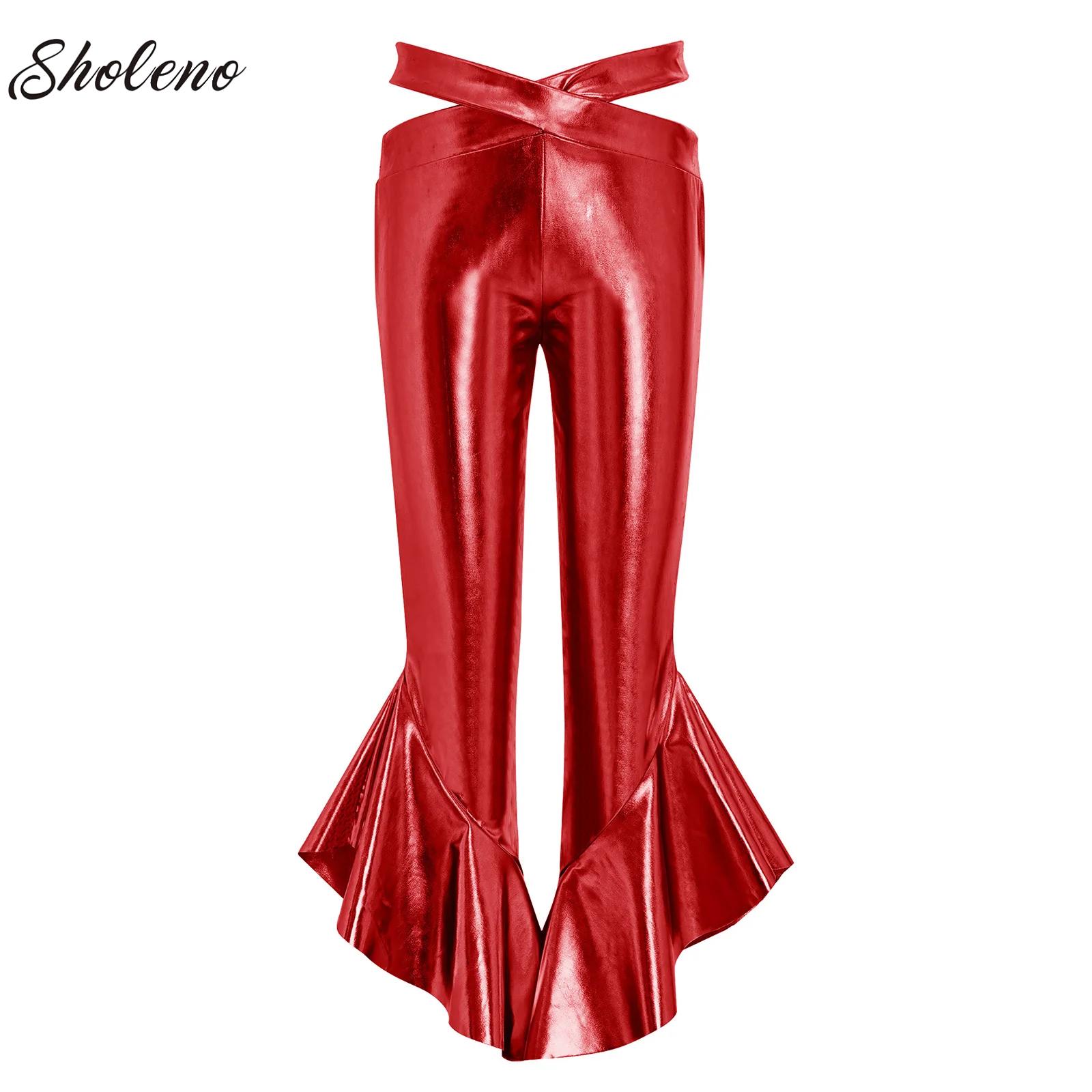Kids Girls Shiny Flare Trouser - Wide Leg Trouser 70S avaliação e preço