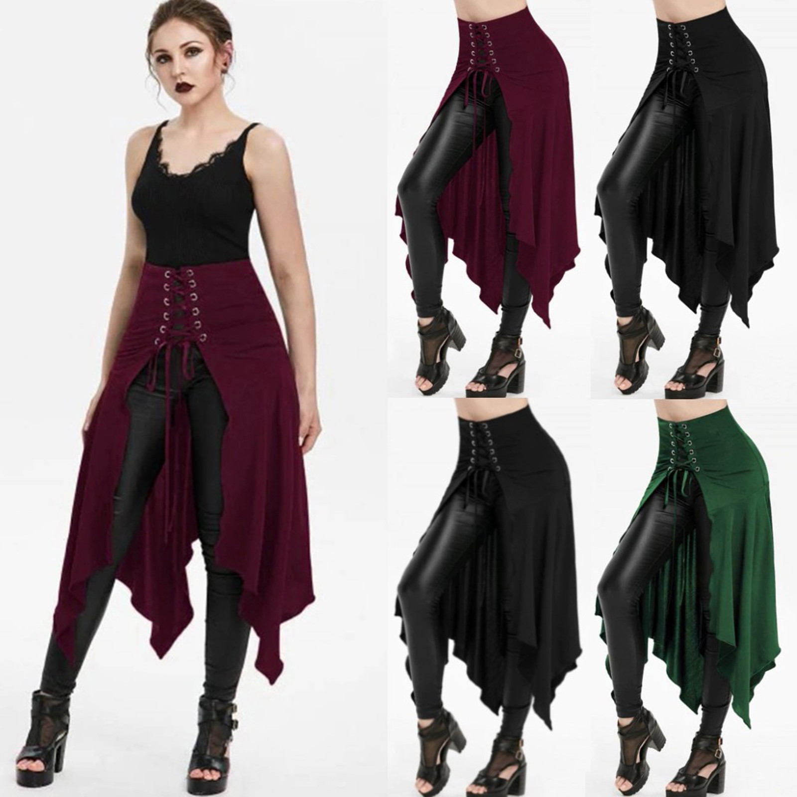 Gothic Skirt Black Medieval Vi - Vintage Fashion Dress avaliação e preço