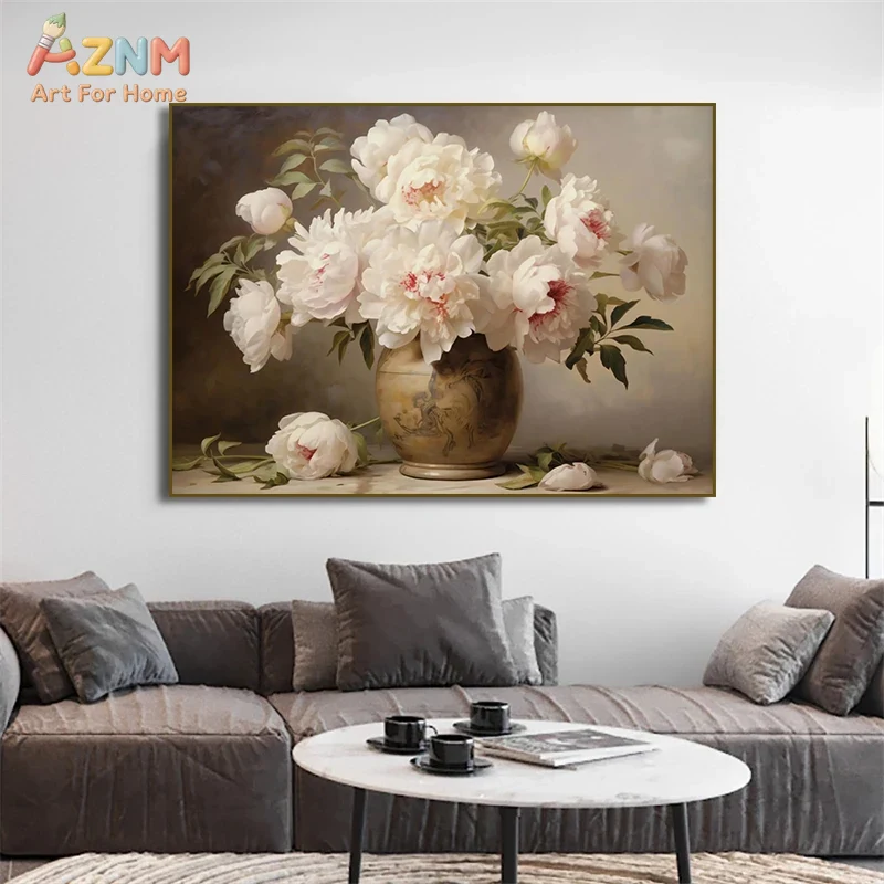 AZNM Vintage Flower Vase Canva - Vintage Fashion Wall Art avaliação e preço
